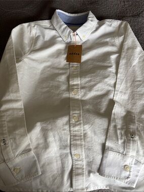 Boden White Button-Down Oxford Shirt - kids